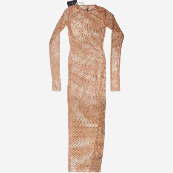 Swarovski x SKIMS Stretch Net Long Sleeve Dress